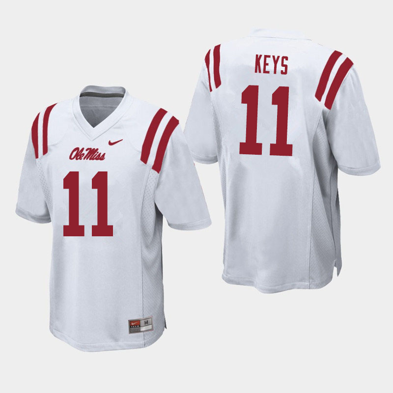 Austin Keys Ole Miss Rebels NCAA Men's White #11 Stitched Limited College Football Jersey AZW8258EO